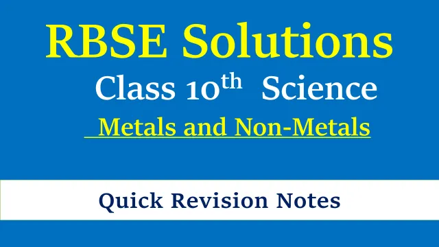 RBSE Carbon and its Compounds Quick Revision Class 10 Science